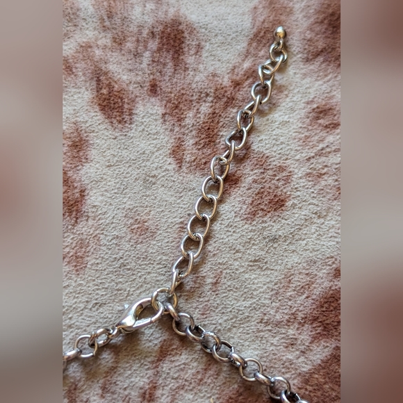 New Imitation Blue Turquoise Stone Cross Pendant Necklace - Picture 7 of 8